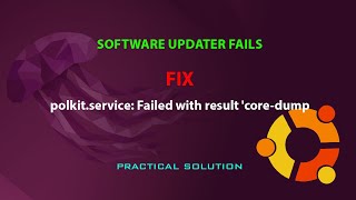 UBUNTU FIX polkitservice Failed with result coredump [upl. by Ahsirpac]