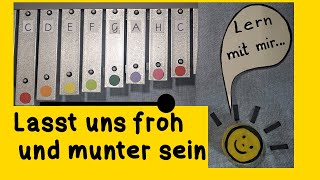 Lasst uns froh und munter sein Glockenspiel lernen  Anleitung für Kinder  Lied Nikolaus [upl. by Wanda563]