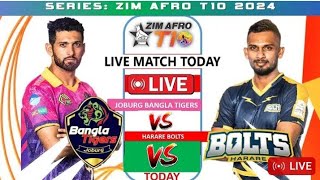 Harare Bolts vs Bangla Tigers Joburg Live  Qualifier 1  ZIM AFRO T10 2024 [upl. by Oleta]