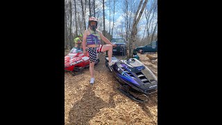 Shitti Skippers  Snowmobile Watercross Practice pond Summer 2020 [upl. by Enyaw397]