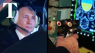 Putin tests flight simulator at Russian military school [upl. by Paulson]