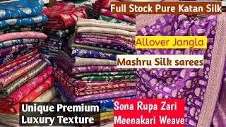 Premium Featured Allover Naqshi Jangla Sona Rupa Sarees Pure Katan Pattu Saree with Wholesale Price [upl. by Donata472]