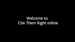 Welcome to Cite them right online [upl. by Halle791]