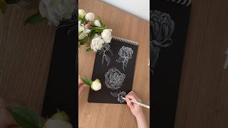 Sketching peonies✨ sketching sketchingforbegginers flowerdrawing sketchbookart [upl. by Addie571]