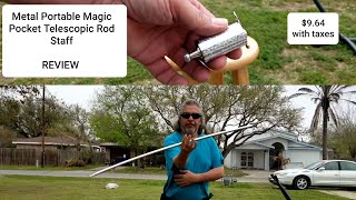 Metal Portable Magic Pocket Telescopic Staff Review [upl. by Aldwin274]