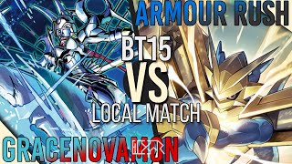 GraceNovamon vs Armor Rush Digimon TCG BT15 Local Match Match Commentary [upl. by Mirella]