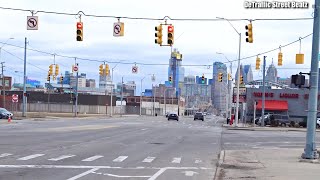 Detroit Traffic Lights At Two Big Intersections  Grand River amp Trumbull [upl. by Huai921]