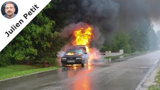 Eau vs Extincteur  Comment éteindre un feu de voiture efficacement [upl. by Dorri]