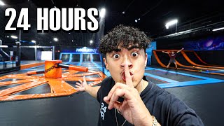 24 HOUR OVERNIGHT CHALLENGE in TRAMPOLINE PARK [upl. by Allemahs]