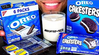 ASMR OREO CAKESTERS COOKIES N CREME WITH MILK PARTY MUKBANG EATING SOUNDS [upl. by Couq879]