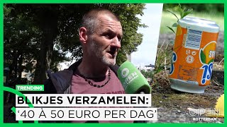 Blikjes op straat verzamelen is nieuw verdienmodel ‘Toch wel zo’n 40 à 50 euro per dag’  TRENDING [upl. by Lanaj190]