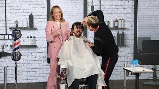 Olivia Wilde and Ellen Cut Jason Sudeikis Hair [upl. by Irby]