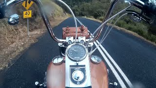 Harley Fatboy twisty wet roads in rain [upl. by Bernice18]