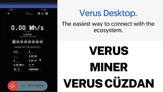 Akıllı Telefon  Verus Miner Çalıştırmak  Verus Cüzdan Oluşturmak [upl. by Mccarthy412]