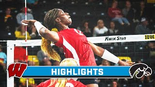 Wisconsin at Iowa  Highlights  Big Ten Volleyball  Oct 4 2023 [upl. by Anirdna]