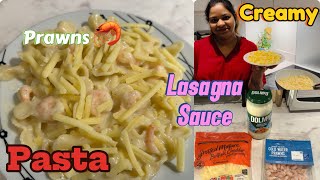 Creamy lasagna pasta with prawns [upl. by Akined]