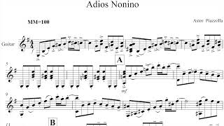 Adios nonino APiazzolla for SOLO Guitar arrangement [upl. by Abott]