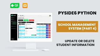 School Management System Update Delete Student Info  QDialog  Signals  Pyside6  PyQt6 2024 [upl. by Satsoc844]