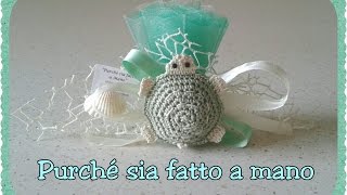 Tartaruga allUncinetto BOMBONIERA  Crochet Turtle Party Favor english subtitles [upl. by Solegnave]