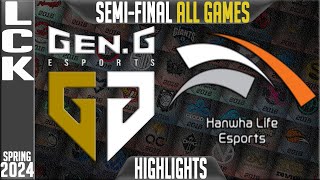 GEN vs HLE Highlights ALL GAMES  LCK Playoffs Spring 2024 SemiFinal  GenG vs Hanwha Life Esports [upl. by Aidas657]