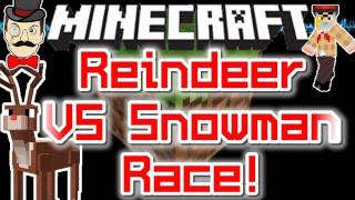 Minecraft CHRISTMAS REINDEER vs SNOWMAN Race  Animal Bikes Mod amp SMP [upl. by Eanert]