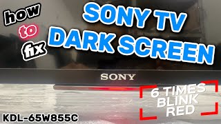 SONY TV 6 TIME BLINK RED BLACK SCREEN  DISASSEMBLING STEPS AND REPLACE LED BACKLIGHT KDL65W855C [upl. by Grosvenor]