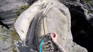 Häntzschelstiege Klettersteig  Sächsische Schweiz  Juni 2022  GoPro HD [upl. by Ledba]