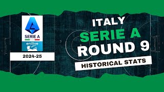 Italy  Serie A Stats Round 9 202425  Historical Stats  OverGolStats [upl. by Catlin]