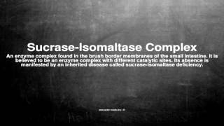 Medical vocabulary What does SucraseIsomaltase Complex mean [upl. by Tye441]