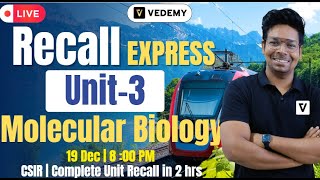 Recall Express  Unit3  Molecular Biology  Superfast Recalling  Virendra Singh  CSIR  GATE [upl. by Giselle404]