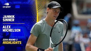 Jannik Sinner vs Alex Michelsen Highlights  2024 US Open Round 2 [upl. by Ahtnams]