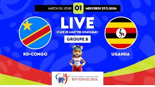 JOUR 1  🇨🇩 RD CONGO vs 🇺🇬 UGANDA  26ÈME CAN HANDBALL SENIORS DAMES KINSHASA 2024 [upl. by Merkley]