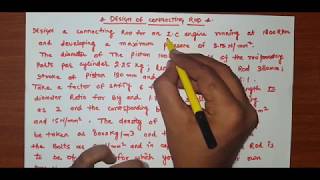 DESIGN OF CONNECTING ROD  NUMERICAL PROBLEM OF CONNECTING ROD  TECHNICAL CLASSES  IN HINDI [upl. by Zoha340]