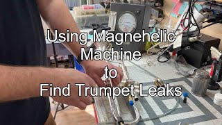 Using Magnehelic Machine to Find Trumpet Leaks band instrument repair [upl. by Ahsetal]