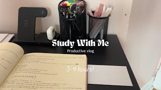 STUDY WITH ME  4 hours VLOGMAS 8  Camille Elle [upl. by Devonne]