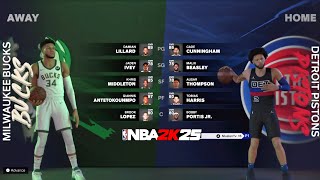 NBA 2K25 PS5  Bucks vs Pistons  InSeason Tournament  Full Gameplay  MyNBA [upl. by Horick]