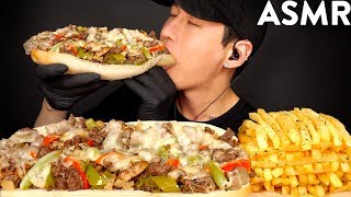 ASMR PHILLY CHEESESTEAK amp FRIES MUKBANG No Talking COOKING amp EATING SOUNDS  Zach Choi ASMR [upl. by O'Kelly]