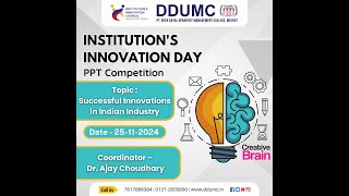 Institutions Innovation Day  IICPtDDUMC [upl. by Theressa259]