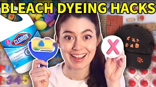 Testing 4 Viral Hacks to Bleach Dye Clothes some did NOT work [upl. by Hsepid]