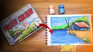 Easy and beautiful poster colour painting  Vikascanvasimagination postercolour painting [upl. by Zacherie]