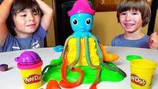 El PULPO PIRATA tiene las PATAS muy LARGAS PULPO DIVERTIDO de PLAY DOH con DANI y EVAN [upl. by Zsuedat]