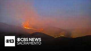 Grande Fire burns in Stanislaus County near Patterson [upl. by Ojaras808]