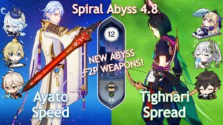 NEW Spiral Abyss 48 C0 AYATO SPEED x C0 TIGHNARI SPREAD  Floor 12  Genshin Impact [upl. by Nnylsor]