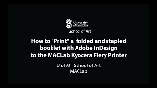 MACLab PrintingHow to Booklet print folded stapledInDesign 2023 [upl. by Araed]