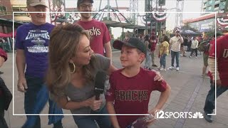 Young Diamondbacks fan surprised by family with World Series tickets [upl. by Mechelle]