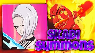 ULTIMATE ESCANOR ANIMATION NEW BLUE SKADI SUMMONS  Seven Deadly Sins Grand Cross [upl. by Aihtnis]