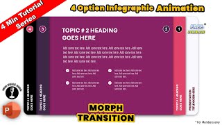 1554 Min Tutorial PowerPoint Animation  Interactive Agenda Slide using MORPH transition [upl. by Yennep184]