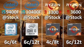 Core i59400F vs Core i510400F vs Ryzen 3 3300X vs Ryzen 5 3600  Test in 10 Games 1080p and 1440p [upl. by Jameson995]