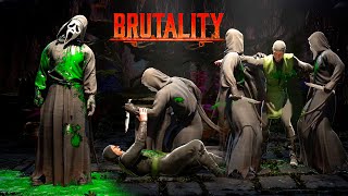 MK1 Ghostface All Brutalities Fatalities Fatal Blow Ending Taunts amp Victory Celebrations [upl. by Nnaylrebmik26]