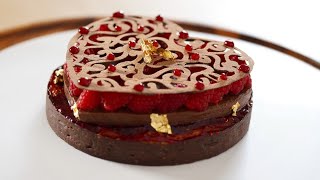 Raspberry Chocolate Tart – Bruno Albouze [upl. by Forras850]